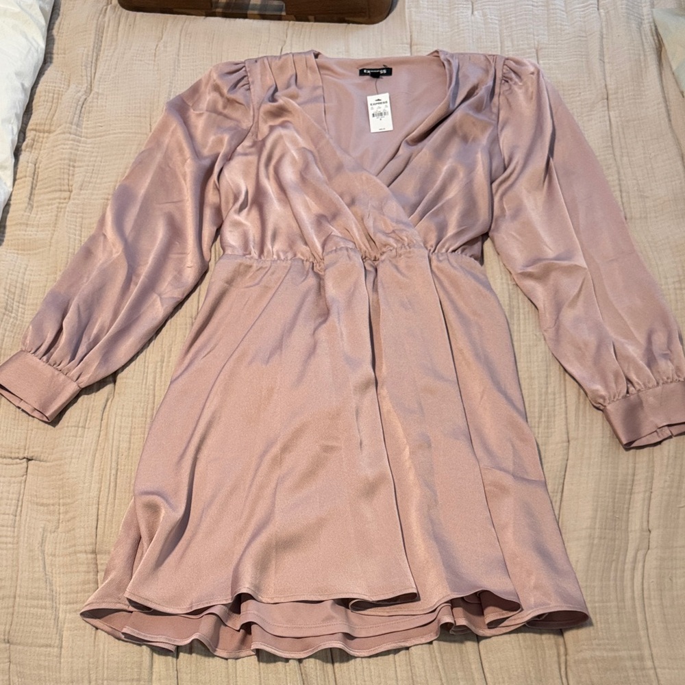 Express Mauve Long Sleeve Dress